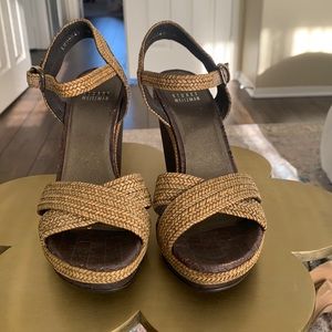 Olive Green Stuart Weitzman Wedge Sandals (size 7.5)